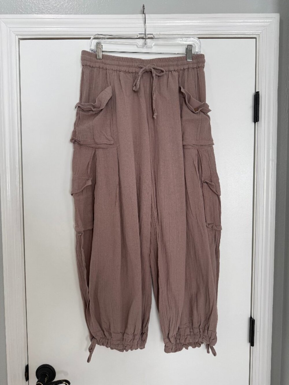 Free People Dusty Rose Linen Parachute Pants - M